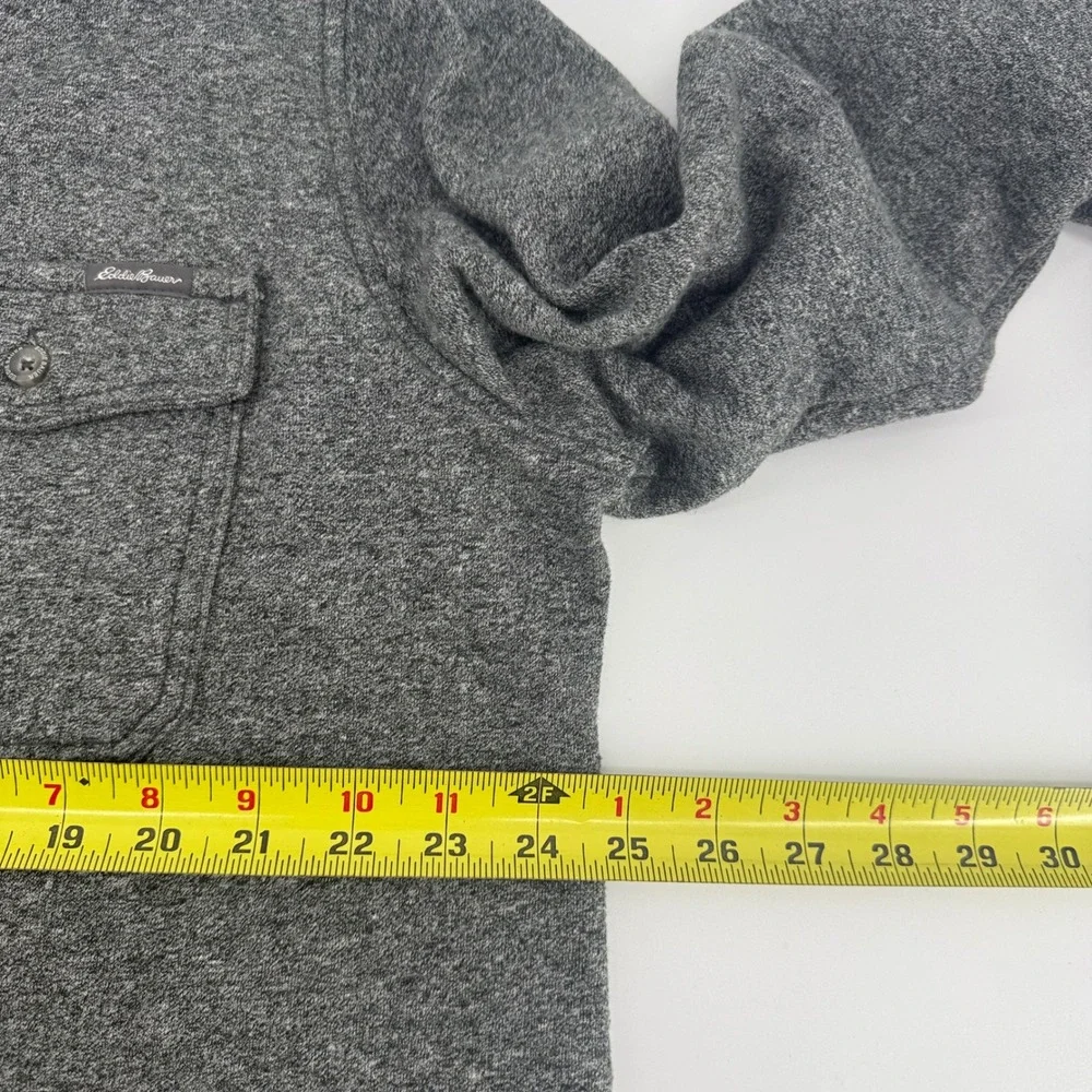 Eddie Bauer Mens TXL Gray Waffle Lined Button Up Shirt Jacket Shacket